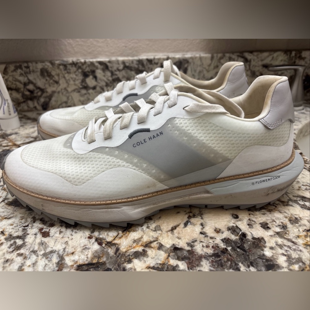 Cole Haan Men's White and Silver Sneakers